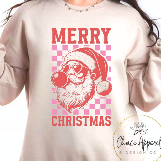 Checkered Merry Christmas Adult Hoodie