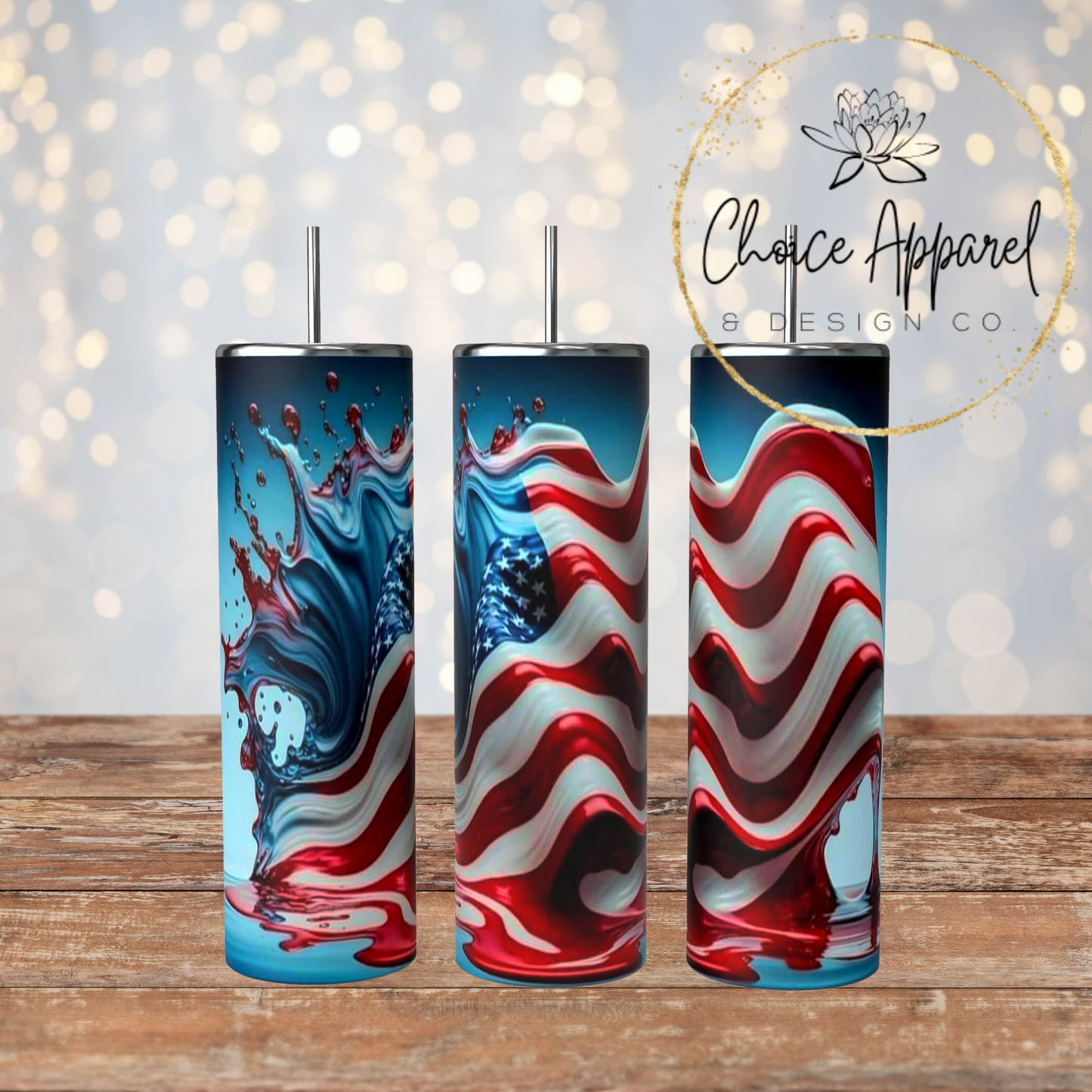 American Flag Drip Tumbler