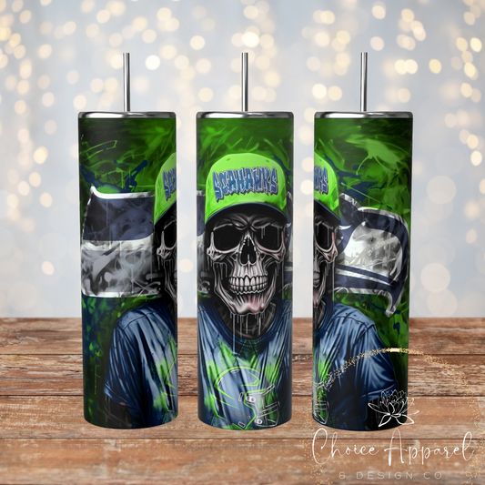 Seahawks Skull Tumbler