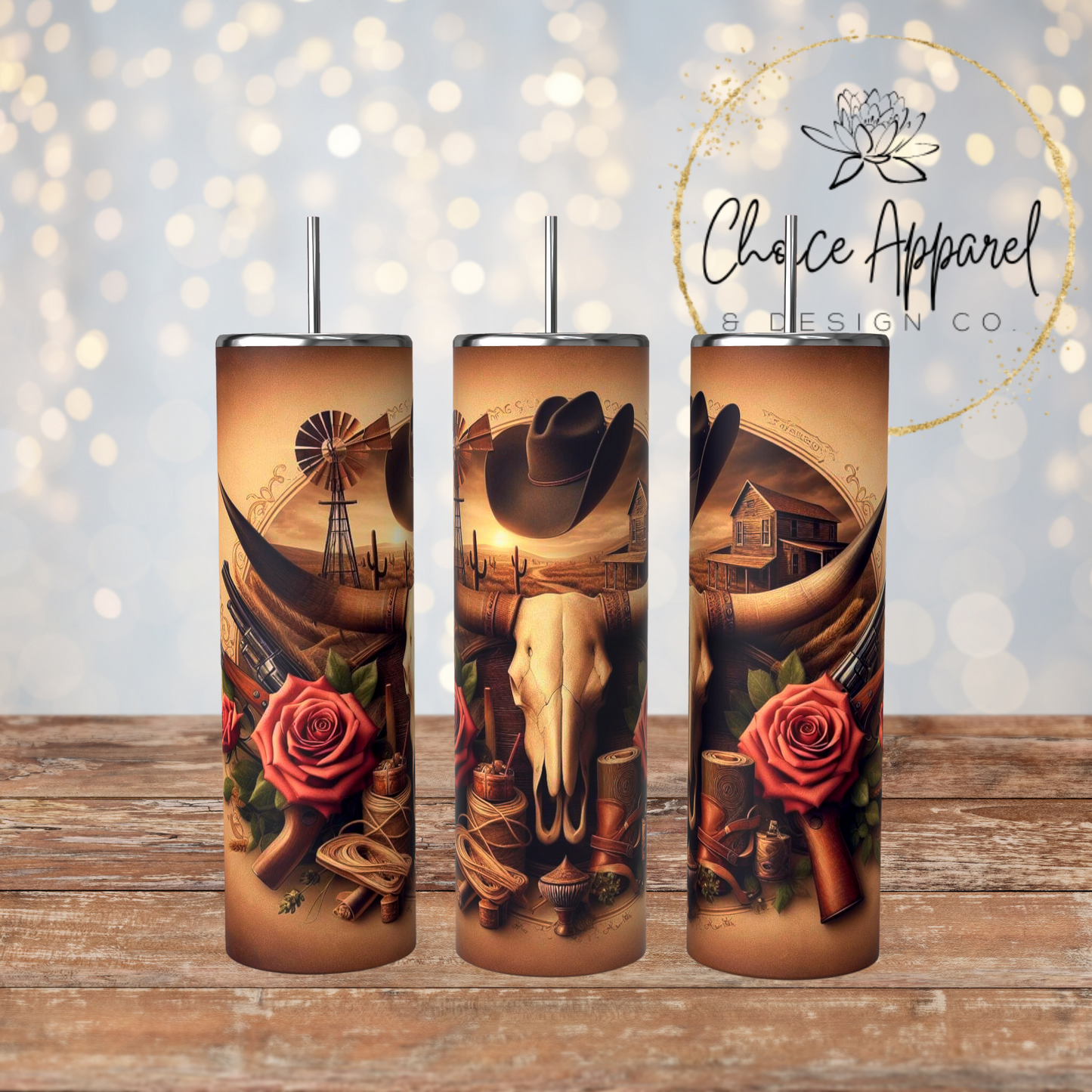 Wild West Rose Tumbler