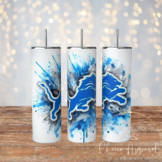 Lions Watercolor Tumbler