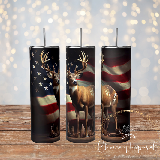 American Flag with Buck Tumbler