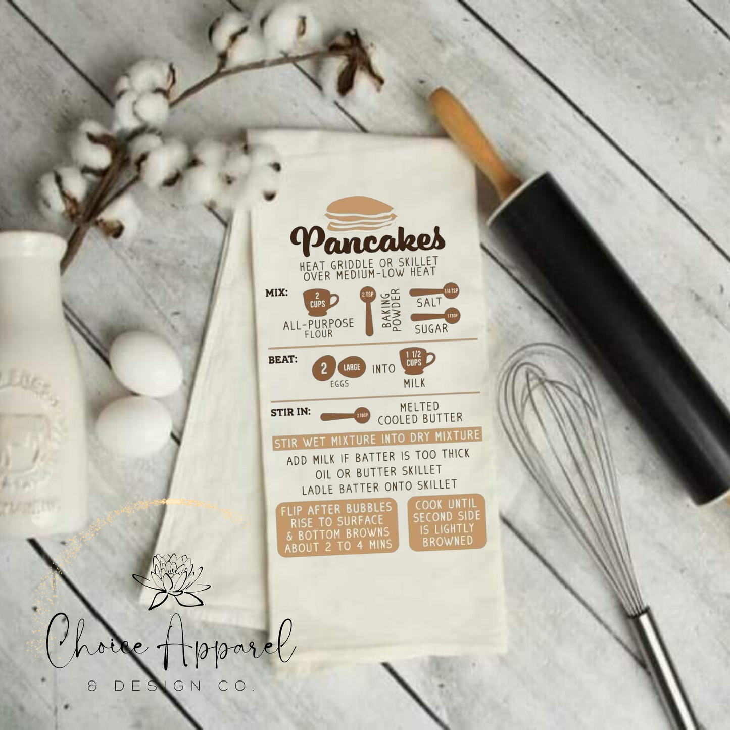 Pancakes Recipe Kitchen Towel