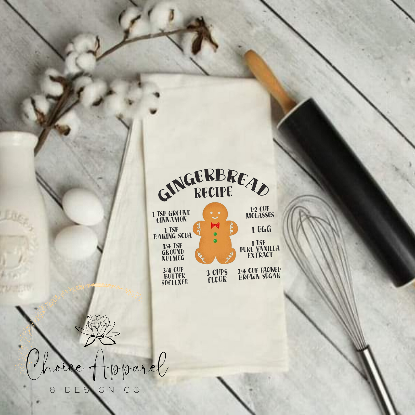 Gingerbread Recipe Kitchen Towel