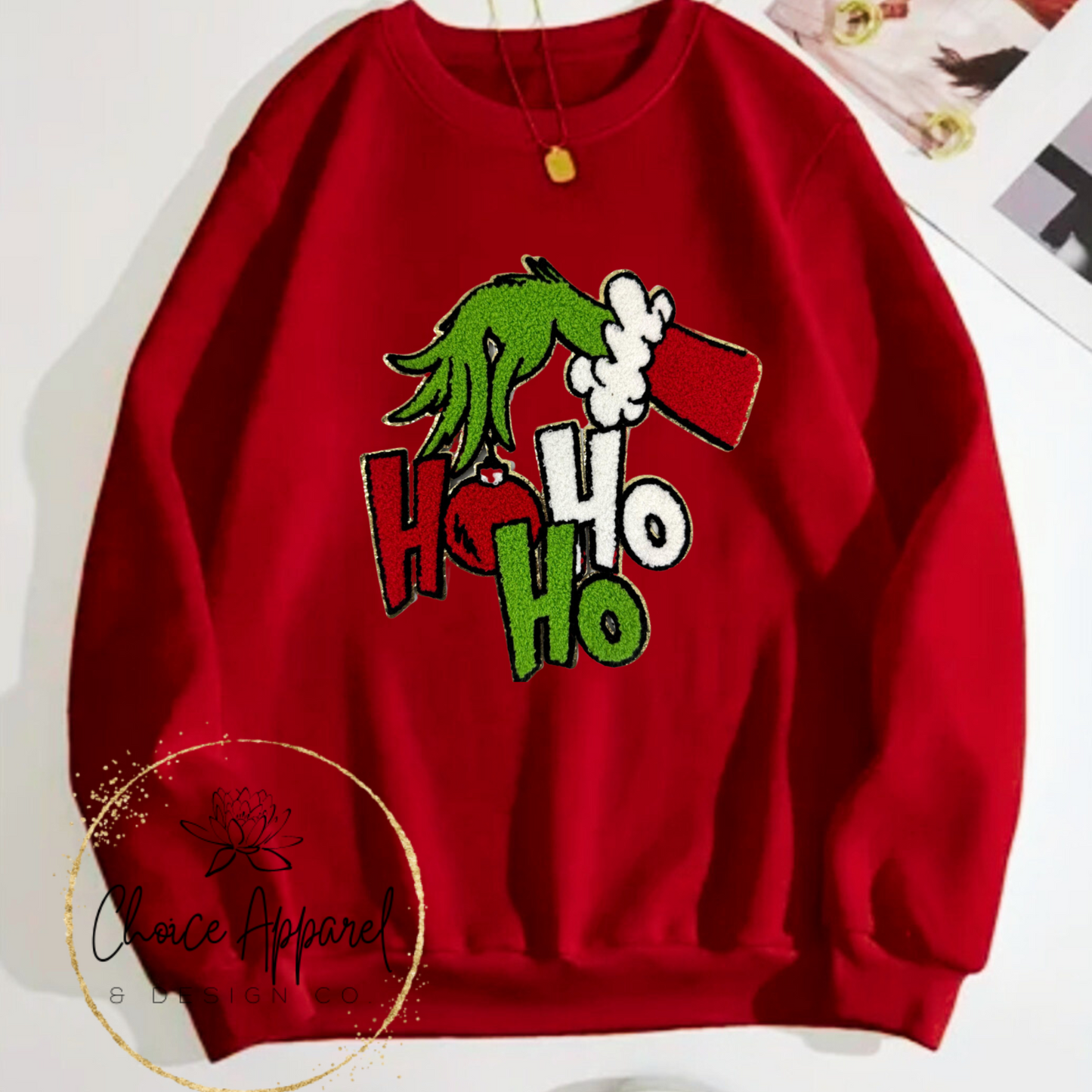 Ho Ho Ho Chenille Patch Hoodie