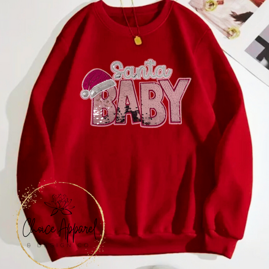 Santa Baby Sequin Patch Hoodie