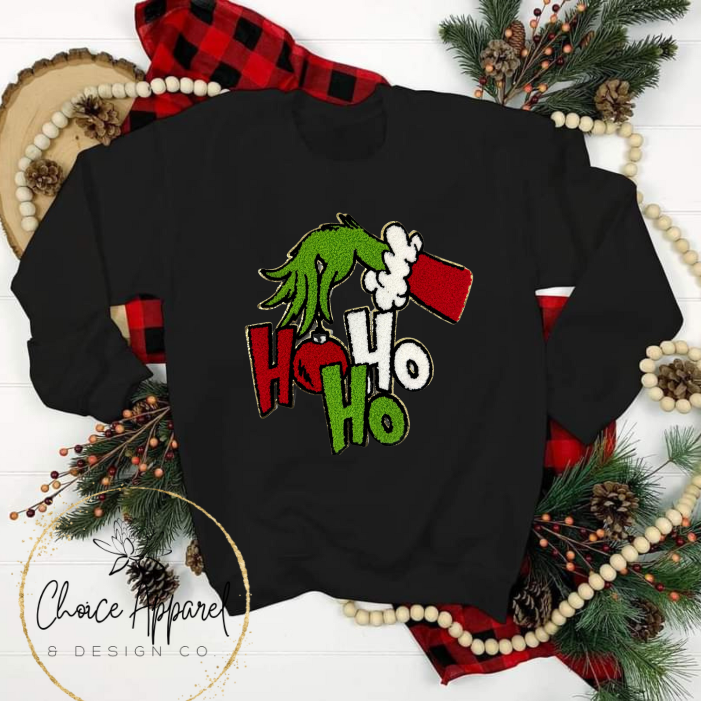 Ho Ho Ho Chenille Patch Hoodie