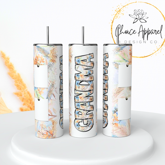 Grandma Floral Photo Tumbler